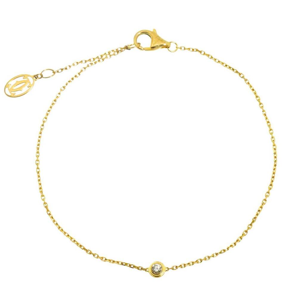 CARTIER 18k Gold Diamond Charm Bracelet